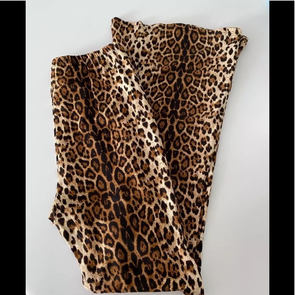 Solo Bronzed Animal Print High Flared Boho Pants - Picture 7 of 8